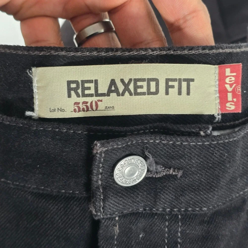 Levis 550 Relaxed Fit Jeans Mens‎ 40x32 Black Denim Tapered Leg Pants 13790
